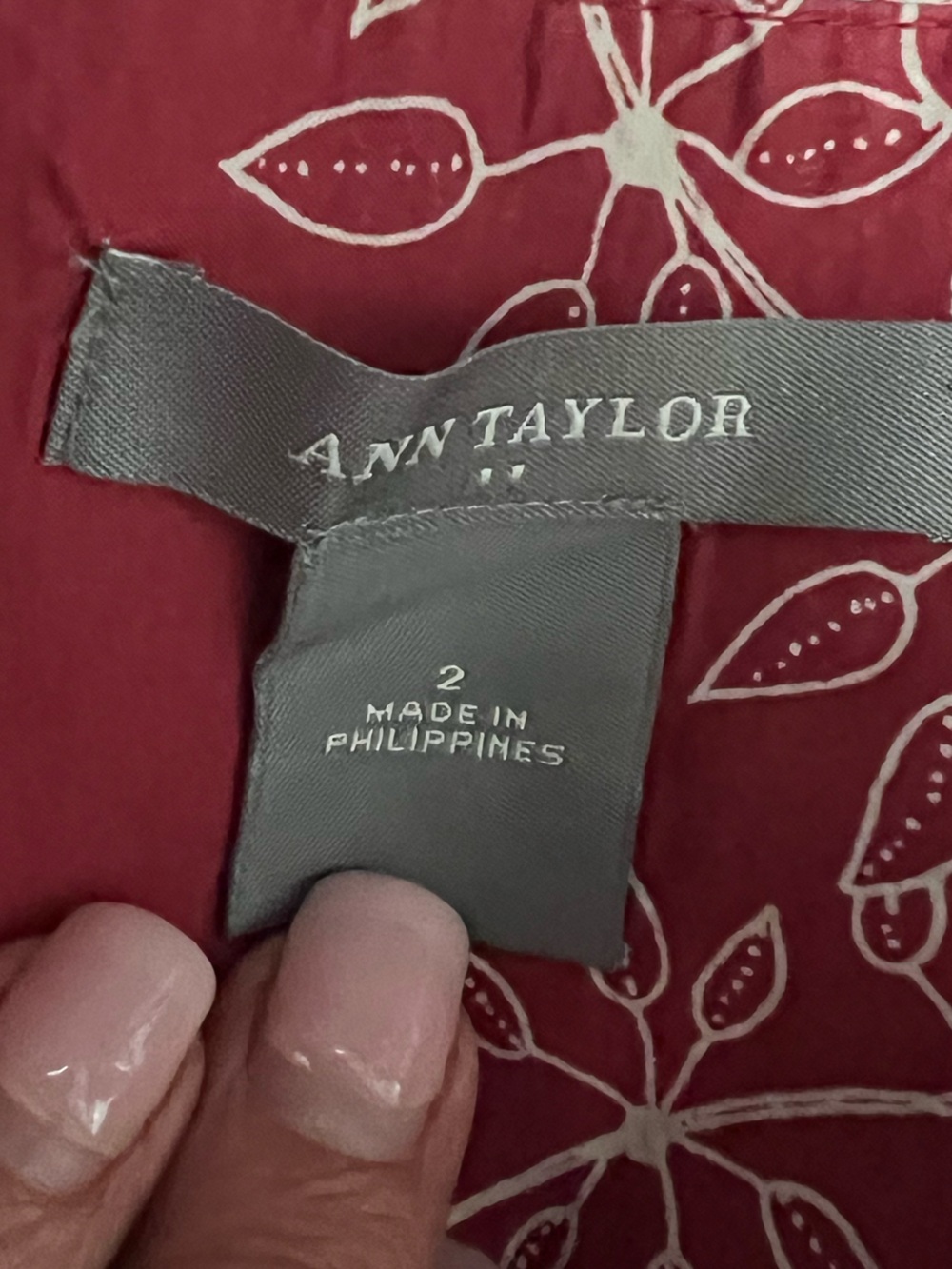 Ann Taylor Red Floral Print Blouse - Picture 2 of 6